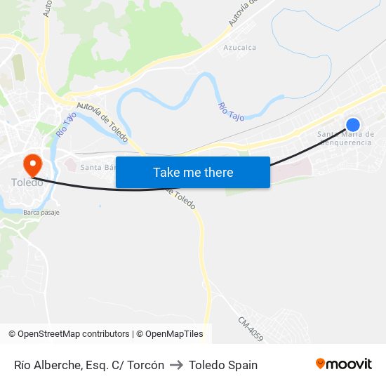 Río Alberche, Esq. C/ Torcón to Toledo Spain map