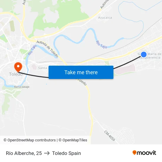 Río Alberche, 25 to Toledo Spain map