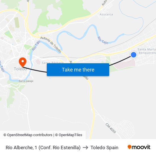 Río Alberche, 1 (Conf. Río Estenilla) to Toledo Spain map