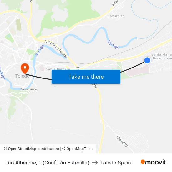 Río Alberche, 1 (Conf. Río Estenilla) to Toledo Spain map
