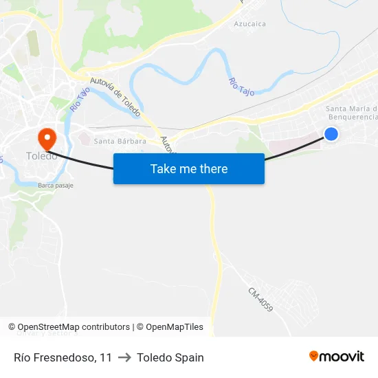 Río Fresnedoso, 11 to Toledo Spain map