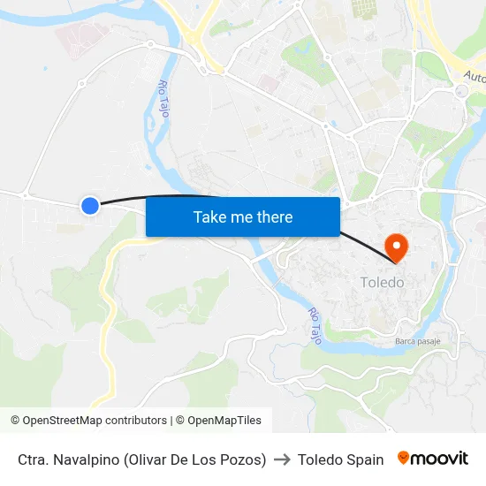 Ctra. Navalpino (Olivar De Los Pozos) to Toledo Spain map