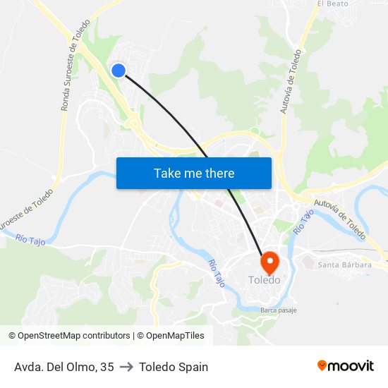 Avda. Del Olmo, 35 to Toledo Spain map