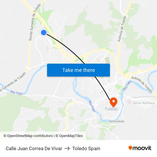 Calle Juan Correa De Vivar to Toledo Spain map