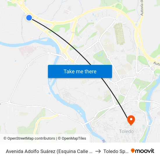 Avenida Adolfo Suárez (Esquina Calle Nardo) to Toledo Spain map