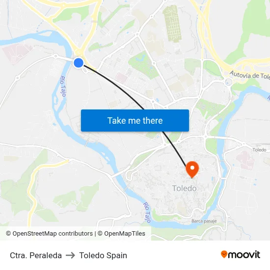 Ctra. Peraleda to Toledo Spain map