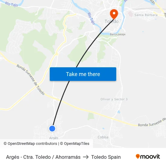 Argés - Ctra. Toledo / Ahorramás to Toledo Spain map