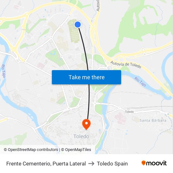 Frente Cementerio, Puerta Lateral to Toledo Spain map