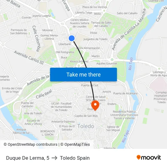 Duque De Lerma, 5 to Toledo Spain map