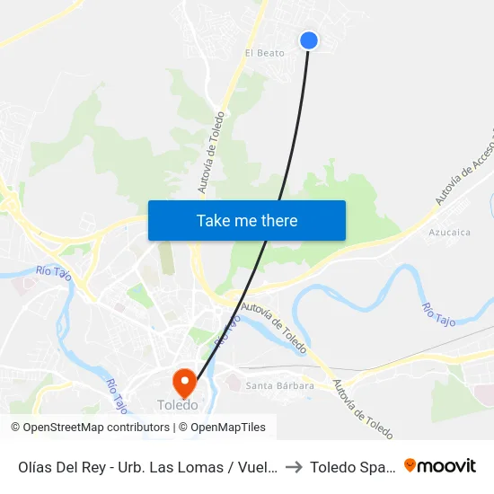 Olías Del Rey - Urb. Las Lomas / Vuelta to Toledo Spain map