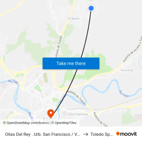 Olías Del Rey . Urb. San Francisco / Vuelta to Toledo Spain map