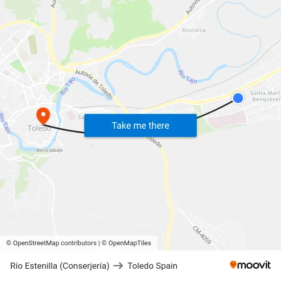 Río Estenilla (Conserjería) to Toledo Spain map