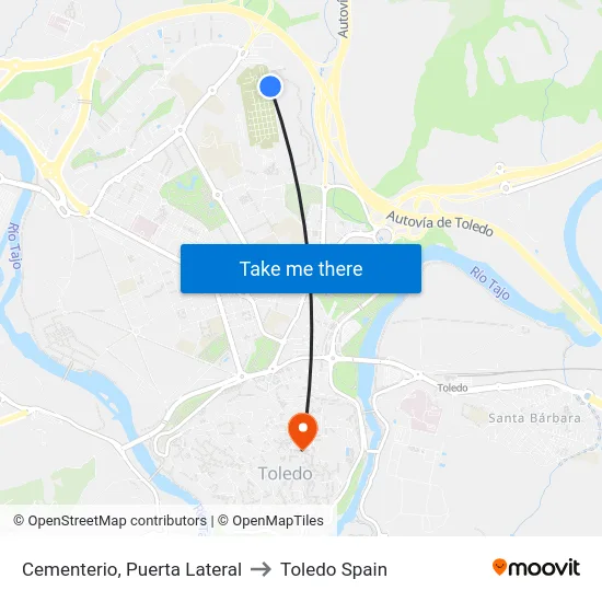 Cementerio, Puerta Lateral to Toledo Spain map