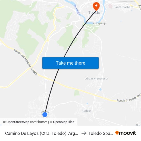 Camino De Layos (Ctra. Toledo), Argés to Toledo Spain map