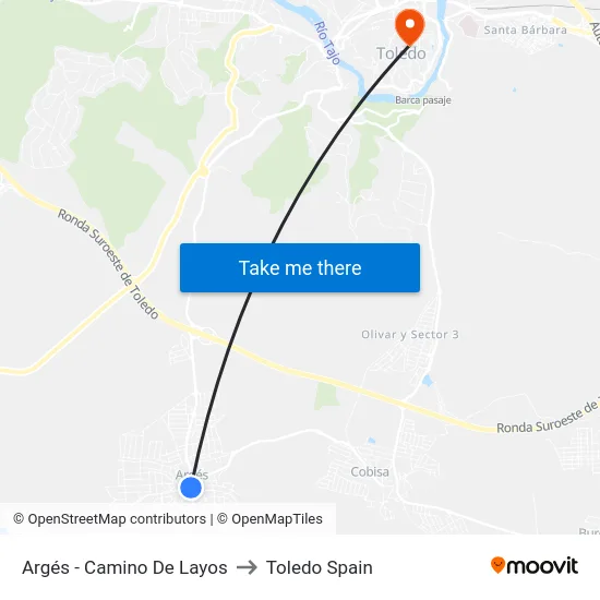 Argés - Camino De Layos to Toledo Spain map