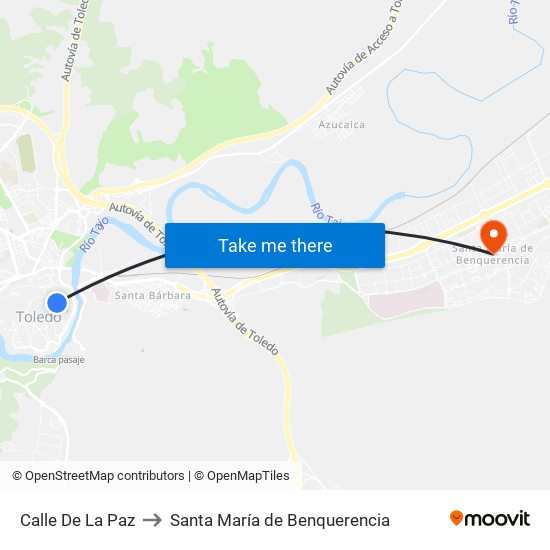 Calle De La Paz to Santa María de Benquerencia map