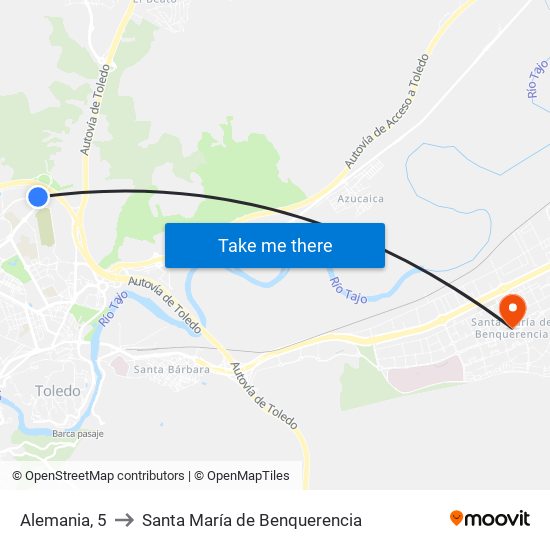 Alemania, 5 to Santa María de Benquerencia map