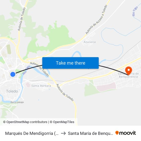 Marqués De Mendigorria (Colegio) to Santa María de Benquerencia map