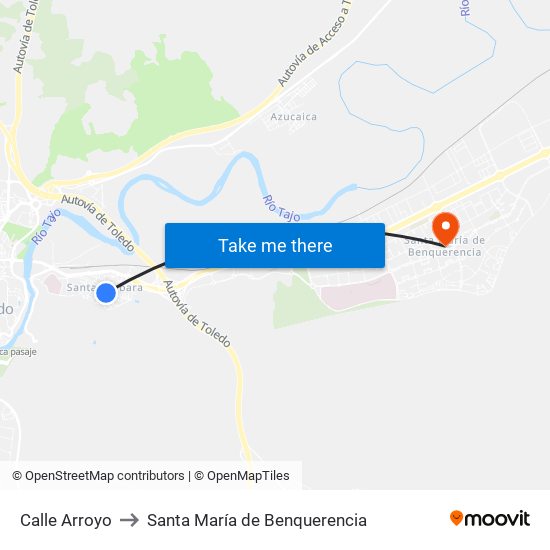 Calle Arroyo to Santa María de Benquerencia map