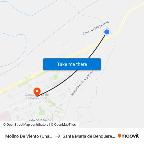 Molino De Viento (Unauto) to Santa María de Benquerencia map