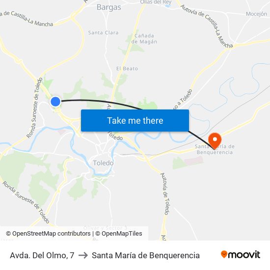 Avda. Del Olmo, 7 to Santa María de Benquerencia map