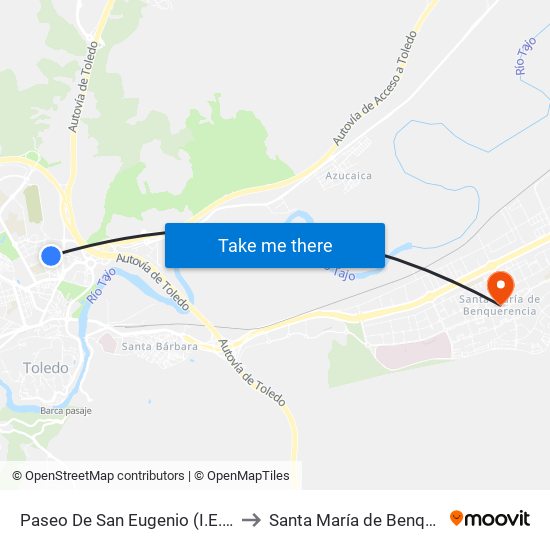 Paseo De San Eugenio (I.E.S. Greco) to Santa María de Benquerencia map