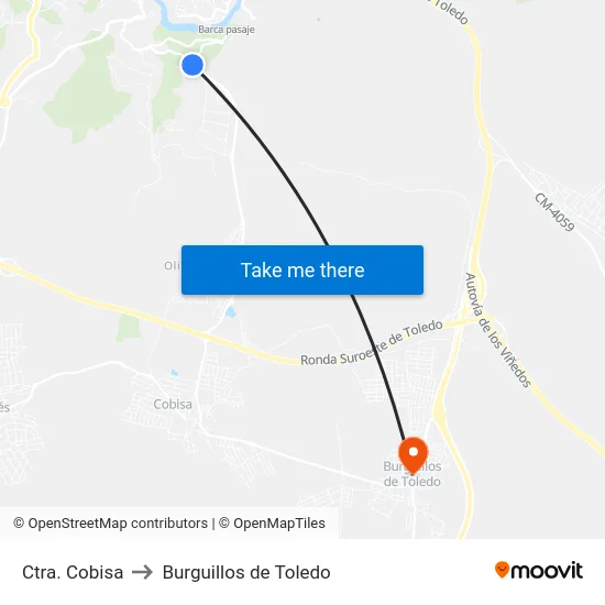 Ctra. Cobisa to Burguillos de Toledo map