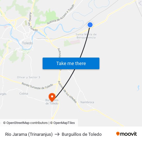 Río Jarama (Trinaranjus) to Burguillos de Toledo map