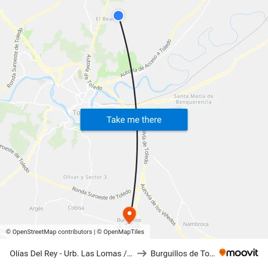 Olías Del Rey - Urb. Las Lomas / Vuelta to Burguillos de Toledo map