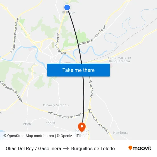 Olías Del Rey / Gasolinera to Burguillos de Toledo map