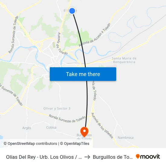 Olías Del Rey - Urb. Los Olivos / Vuelta to Burguillos de Toledo map