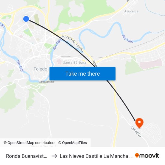 Ronda Buenavista, 22 to Las Nieves Castille La Mancha Spain map