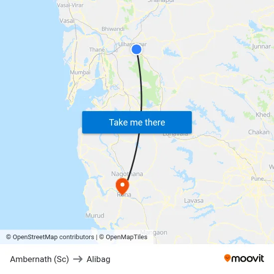 अम्बरनाथ (अनु) to अलीबाग map