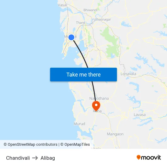 चांदिवली to अलीबाग map