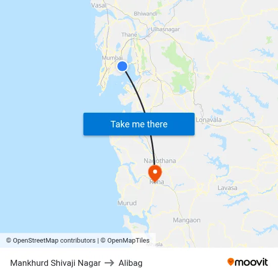 Mankhurd Shivaji Nagar to Alibag map