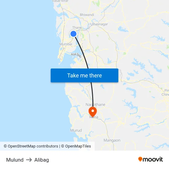 Mulund to Alibag map