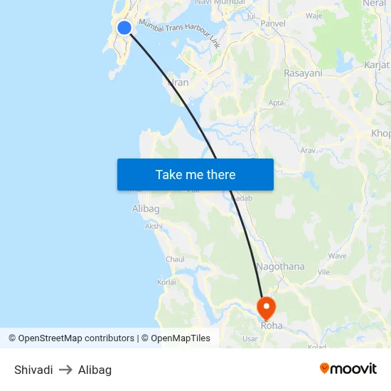 Shivadi to Alibag map