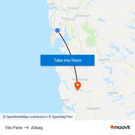 विले पार्ले to अलीबाग map