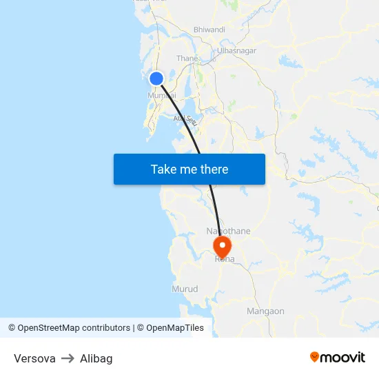 Versova to Alibag map