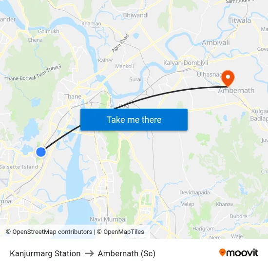 Kanjurmarg Station to Ambernath (Sc) map