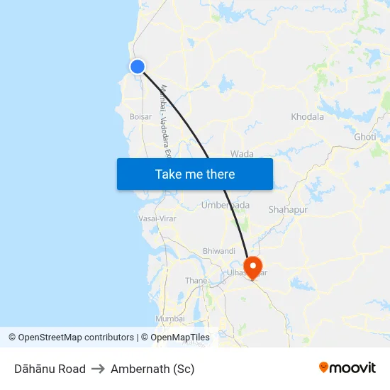 Dāhānu Road to Ambernath (Sc) map