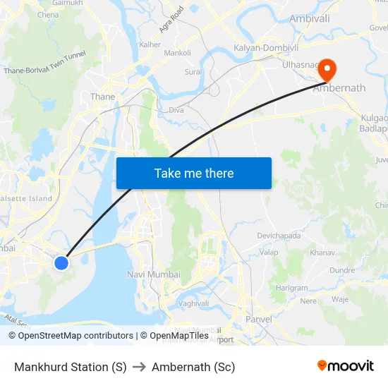 Mankhurd Station (S) to Ambernath (Sc) map