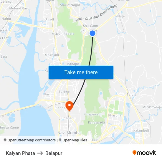 Kalyan Phata to Belapur map
