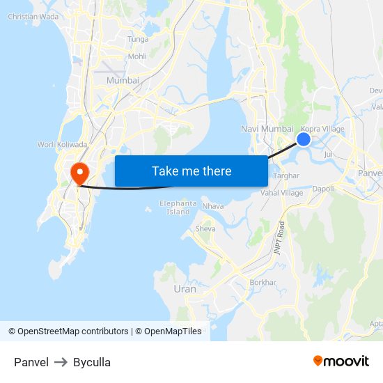 Panvel to Byculla map