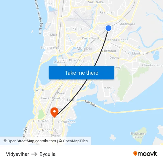 विद्याविहार to भायखला map
