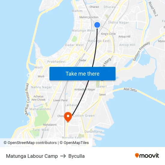 माटुंगा लेबर कैंप to भायखला map