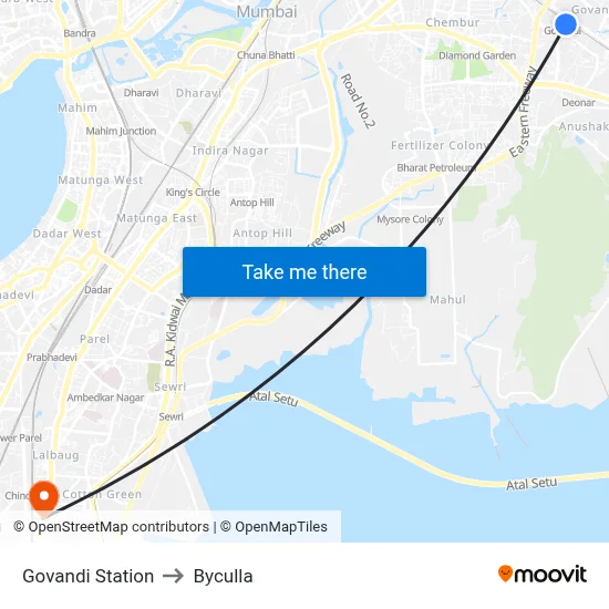Govandi Station to Byculla map