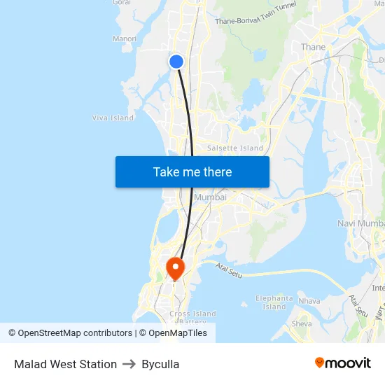 Malad West Station to Byculla map