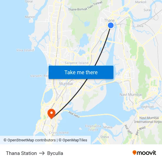 Thana Station to Byculla map