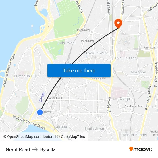 Grant Road to Byculla map